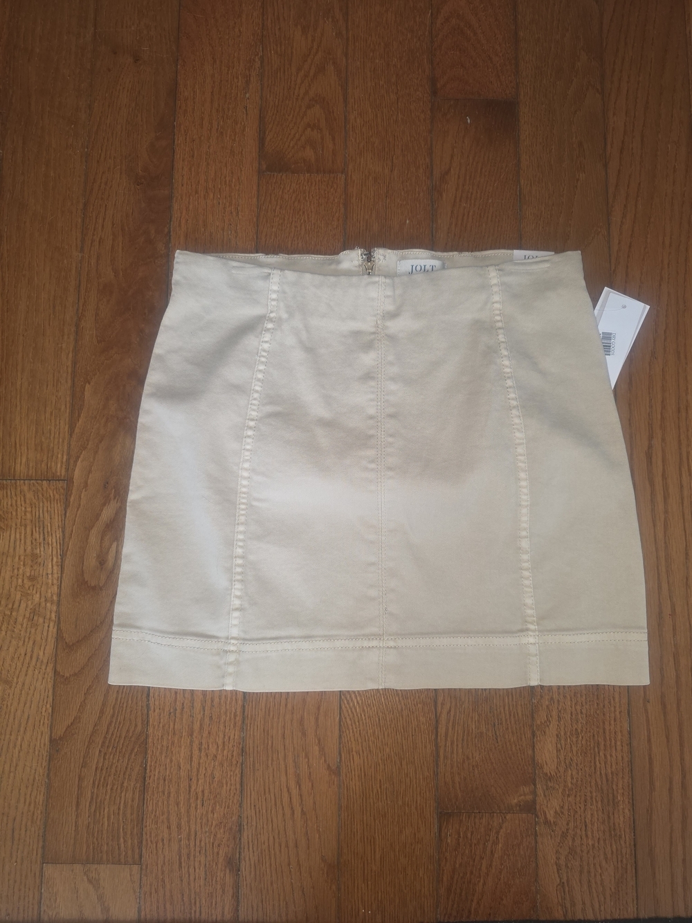 Jolt Cream High-Rise Mini Skirt